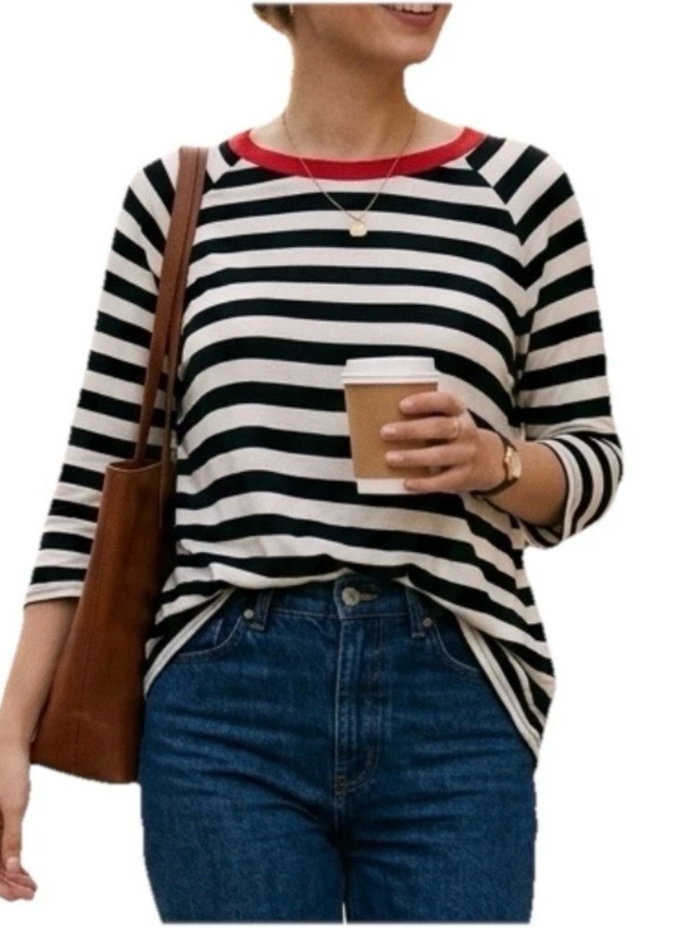 Dokotoo  Women’s Casual 3/4 Sleeve Loose Tops Lightweight‎ Hit Sweater Size L